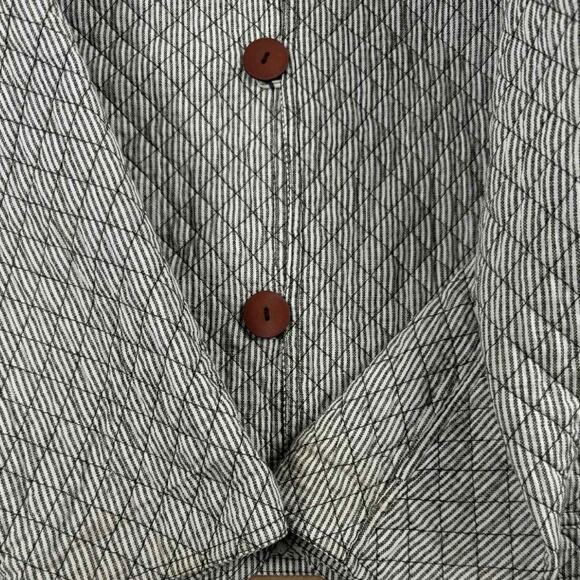 Vintage Quilt Floral Striped Reversible Brown Gray Jacket Fits like Short Large - Picture 6 of 7